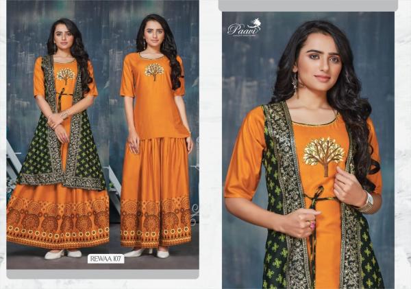 Paavi's Rewa Designer Rayon Ethnic Wear Kurti Set 